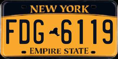 NY license plate FDG6119