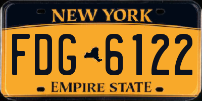 NY license plate FDG6122