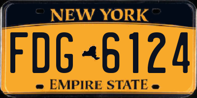 NY license plate FDG6124