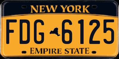 NY license plate FDG6125
