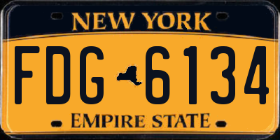 NY license plate FDG6134