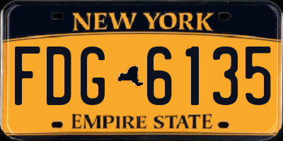 NY license plate FDG6135