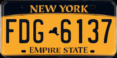 NY license plate FDG6137