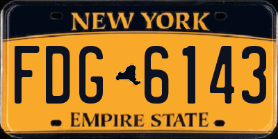 NY license plate FDG6143