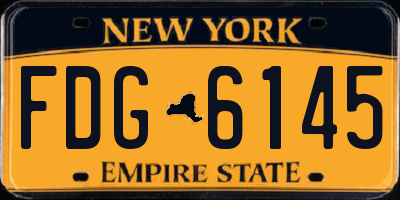 NY license plate FDG6145