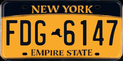 NY license plate FDG6147
