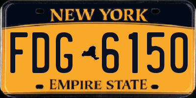 NY license plate FDG6150