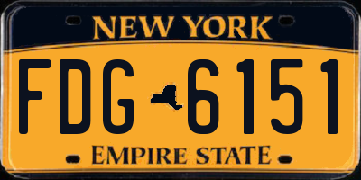 NY license plate FDG6151