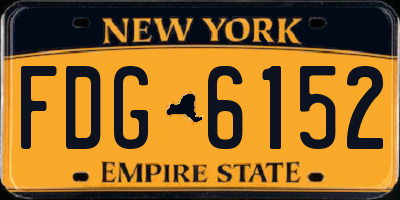 NY license plate FDG6152