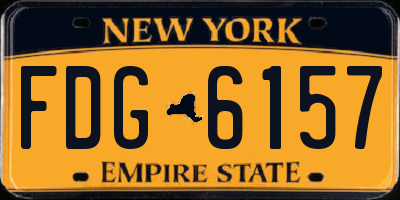 NY license plate FDG6157
