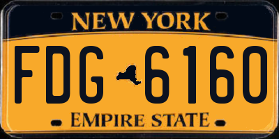 NY license plate FDG6160