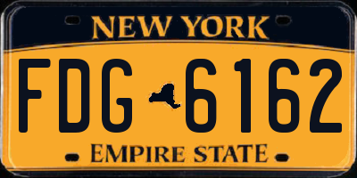 NY license plate FDG6162