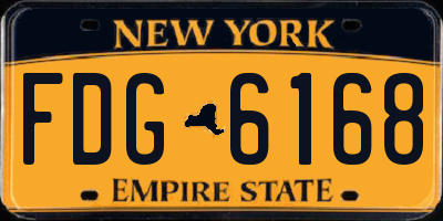 NY license plate FDG6168