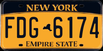 NY license plate FDG6174