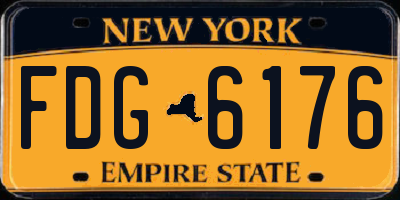 NY license plate FDG6176
