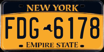 NY license plate FDG6178