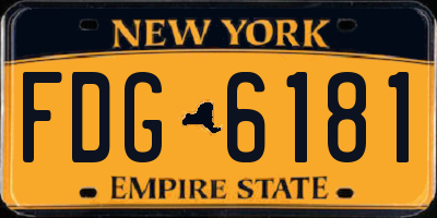 NY license plate FDG6181