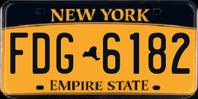 NY license plate FDG6182