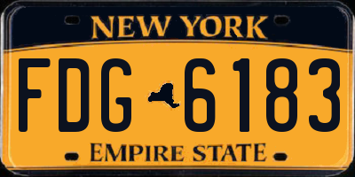 NY license plate FDG6183