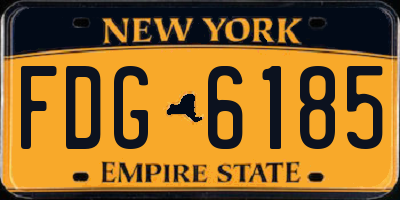 NY license plate FDG6185