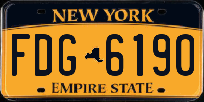 NY license plate FDG6190