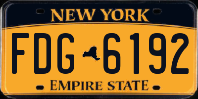 NY license plate FDG6192