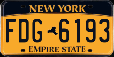NY license plate FDG6193