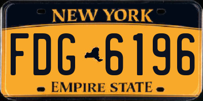 NY license plate FDG6196
