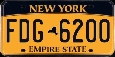 NY license plate FDG6200