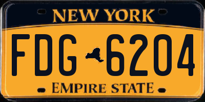 NY license plate FDG6204