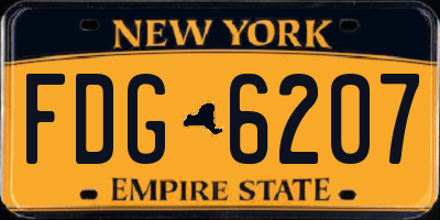 NY license plate FDG6207