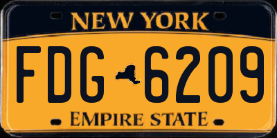 NY license plate FDG6209