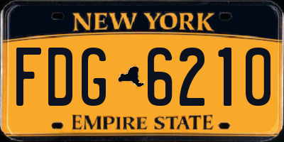 NY license plate FDG6210