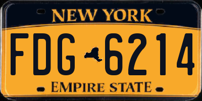 NY license plate FDG6214
