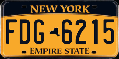 NY license plate FDG6215