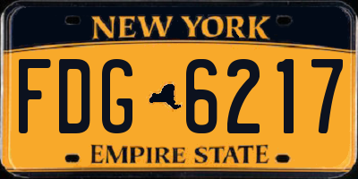 NY license plate FDG6217