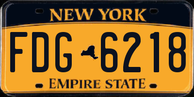 NY license plate FDG6218