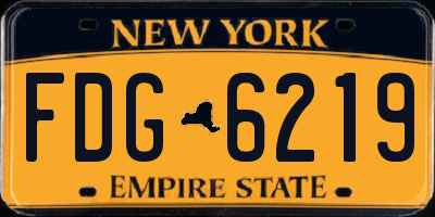 NY license plate FDG6219