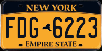 NY license plate FDG6223