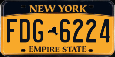 NY license plate FDG6224