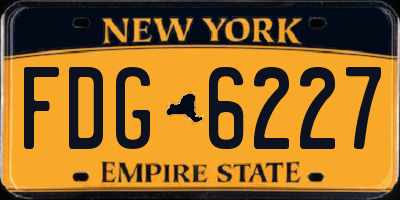 NY license plate FDG6227