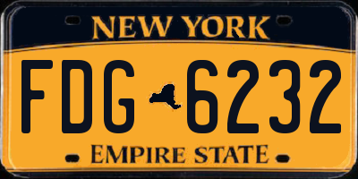 NY license plate FDG6232