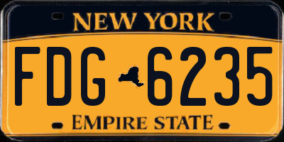 NY license plate FDG6235