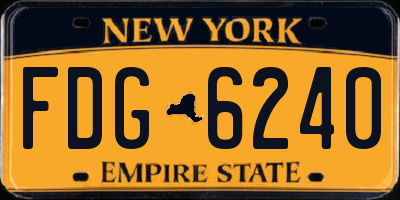 NY license plate FDG6240