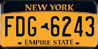 NY license plate FDG6243
