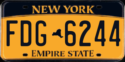 NY license plate FDG6244