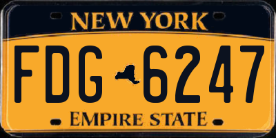 NY license plate FDG6247