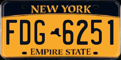NY license plate FDG6251