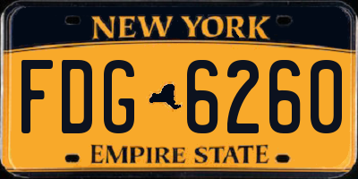 NY license plate FDG6260