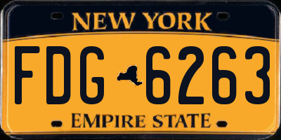 NY license plate FDG6263